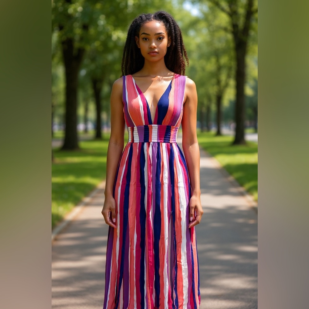 Forever 21 Vibrant Asymmetrical Dress - Pink, Purple, White